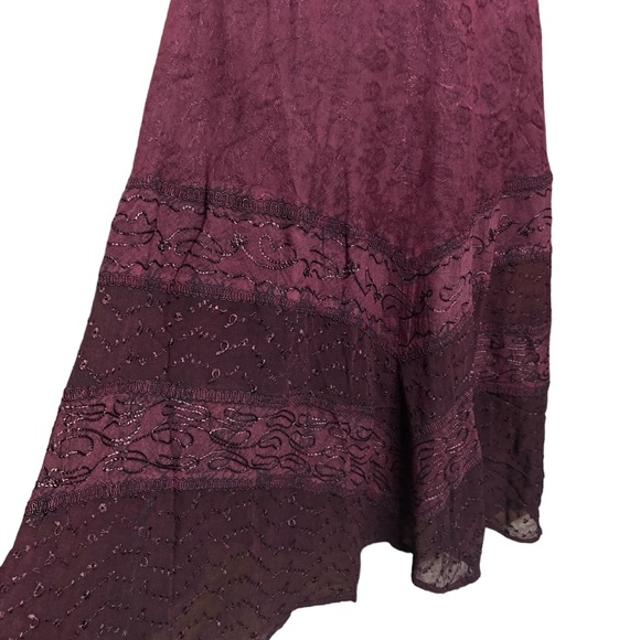 Boho Vintage Gothic Unique Rare Item Embroidered Maxi Dress Size S/M - Picture 4 of 12